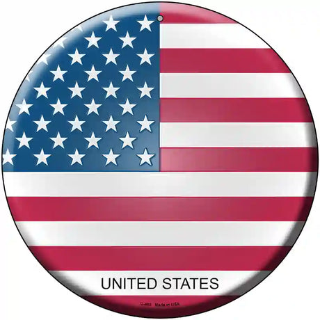 United States Country Novelty Metal Circular Sign 12" (C)