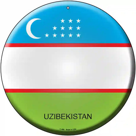 Uzibekistan Country Novelty Metal Circular Sign 12" (C)