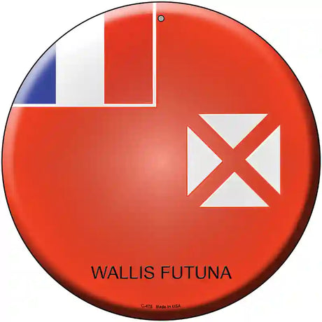 Wallis Futuna Country Novelty Metal Circular Sign 12" (C)