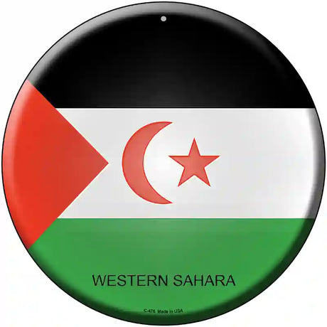 Western Sahara Country Novelty Metal Circular Sign 12" (C)