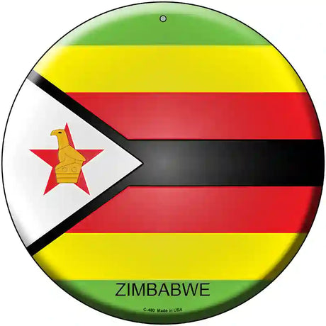 Zimbabwe Country Novelty Metal Circular Sign 12" (C)