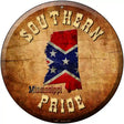 Southern Pride Mississippi Novelty Metal Circular Sign 12" (C)