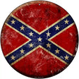 Confederate Flag Novelty Metal Circular Sign 12" (C)