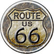 Rusty Route 66 Novelty Metal Circular Sign 12" (C)