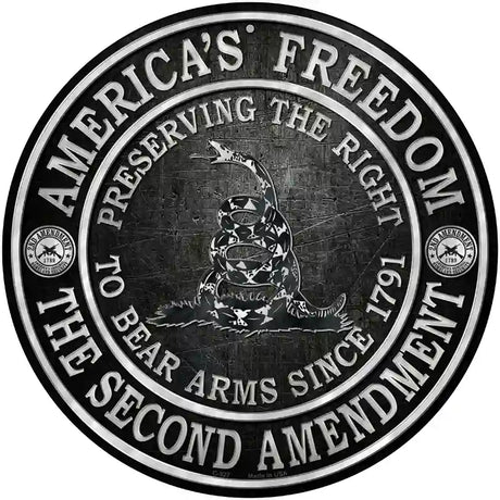 Americas Freedom Novelty Metal Circular Sign 12" (C)