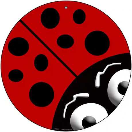 Lady Bug Novelty Metal Circular Sign 12" (C)