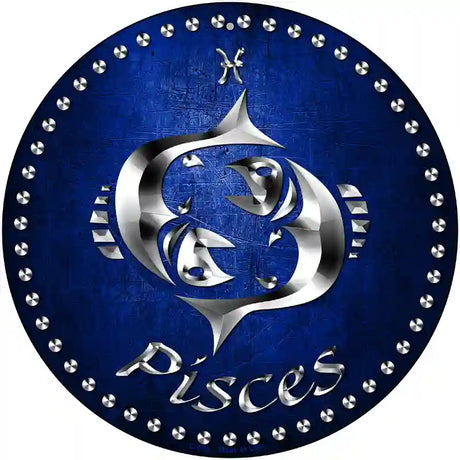 Pisces Novelty Metal Circular Sign 12" (C)