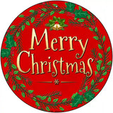 Merry Christmas Novelty Metal Circular Sign 12" (C)