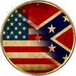 American Confederate Flag Novelty Metal Circular Sign 12" (C)