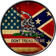 American Confederate Dont Tread On Me Novelty Metal Circular Sign 12" (C)