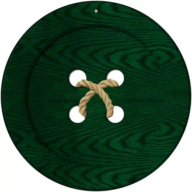 Green Button Novelty Metal Circular Sign 12" (C)