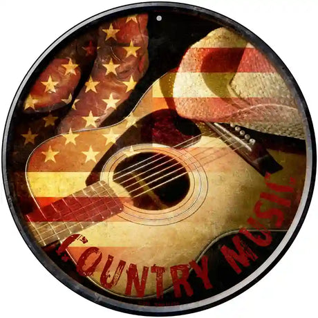 Country Music Novelty Metal Circular Sign 12" (C)