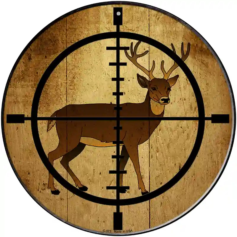 Deer Hunter Novelty Metal Circular Sign 12" (C)