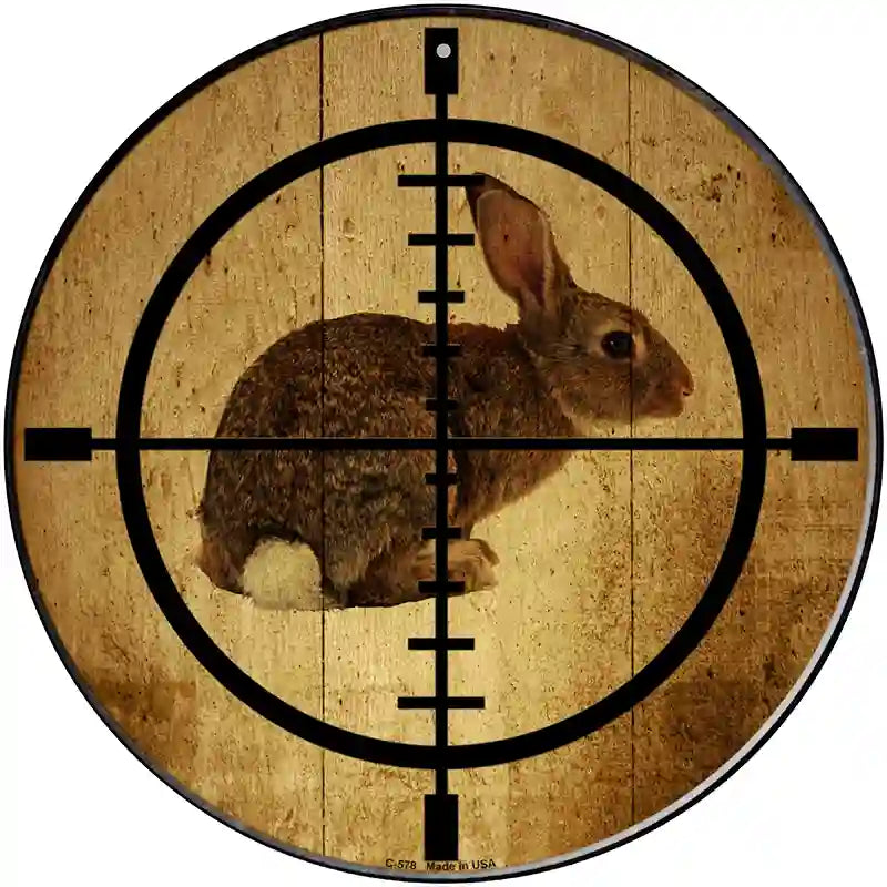 Rabbit Hunter Novelty Metal Circular Sign 12" (C)