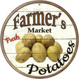 Farmers Market Potatoes Novelty Metal Circular Sign 12" (C)