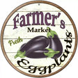 Farmers Market Eggplants Novelty Metal Circular Sign 12" (C)