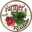 Farmers Market Radish Novelty Metal Circular Sign 12" (C)