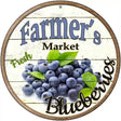 Farmers Market Blueberries Novelty Metal Circular Sign 12" (C)