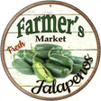 Farmers Market Jalapenos Novelty Metal Circular Sign 12" (C)