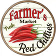 Farmers Market Red Chillies Novelty Metal Circular Sign 12" (C)