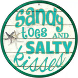 Sandy Toes Novelty Metal Circular Sign 12" (C)