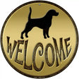 Welcome With Dogs Novelty Metal Circular Sign 12" (C)