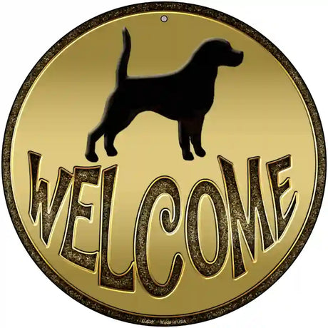 Welcome With Dogs Novelty Metal Circular Sign 12" (C)