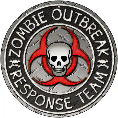 Zombie Outbreak Novelty Metal Circular Sign 12" (C)