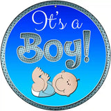 Its A Boy Novelty Metal Circular Sign 12" (C)