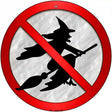 No Witches Novelty Metal Circular Sign 12" (C)