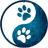 Yin And Yang With Paws Novelty Metal Circular Sign 12" (C)