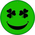 Shamrock Smiling Face Novelty Metal Circular Sign 12" (C)