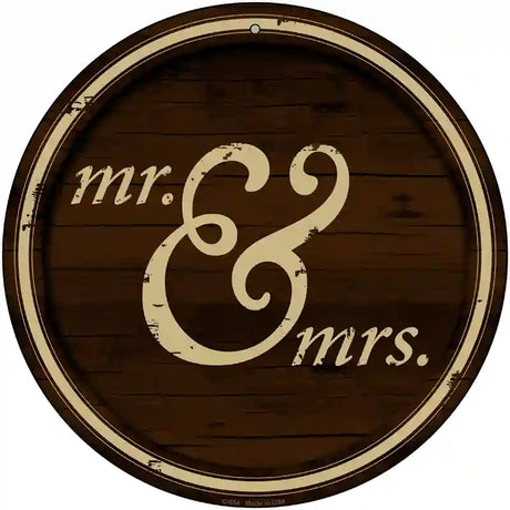 Mr And Mrs Novelty Metal Circular Sign 12" (C)