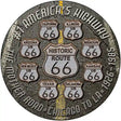 Route 66 Black Top Novelty Metal Circular Sign 12" (C)