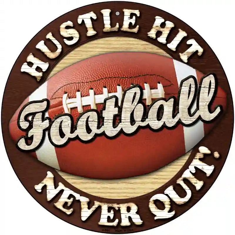 Football Novelty Metal Circular Sign 12" (C)