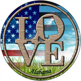 Love Alabama Novelty Metal Circular Sign 12" (C)