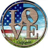 Love California Novelty Metal Circular Sign 12" (C)