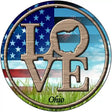 Love Ohio Novelty Metal Circular Sign 12" (C)