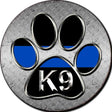 Paw Thin Blue Line K-9 Wholesale Novelty Metal Circular Sign