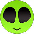 Alien Smile Face Novelty Metal Circular Sign 12" (C)