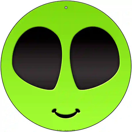 Alien Smile Face Novelty Metal Circular Sign 12" (C)