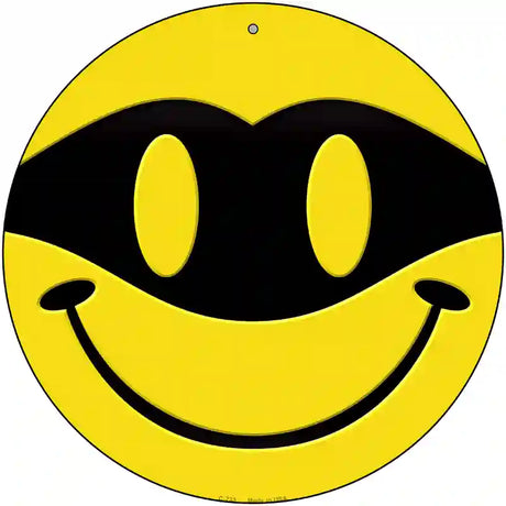 Masked Smile Novelty Metal Circular Sign 12" (C)