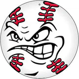 Angry Baseball Novelty Metal Circular Sign 12" (C)