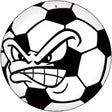 Angry Soccer Ball Novelty Metal Circular Sign 12" (C)