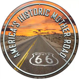 Mother Road Route 66 Novelty Metal Circular Sign 12" (C)