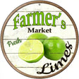 Farmers Market Limes Novelty Metal Circular Sign 12" (C)