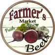 Farmers Market Beets Novelty Metal Circular Sign 12" (C)