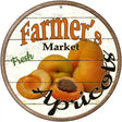 Farmers Market Apricots Novelty Metal Circular Sign 12" (C)