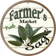 Farmers Market Sage Novelty Metal Circular Sign 12" (C)