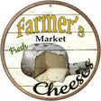 Farmers Market Cheeses Novelty Metal Circular Sign 12" (C)